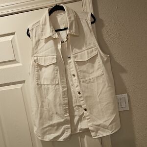 H&M Off-White Button-Up Vest